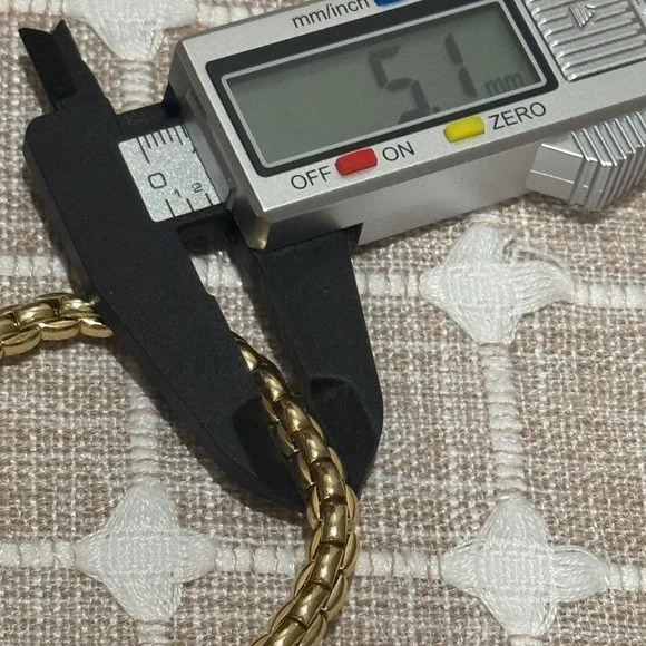 Fope Flexit Eka Bracelet Yellow Gold with White Gold Blue Sapphire Rondel Sz: 17 - Picture 6 of 15